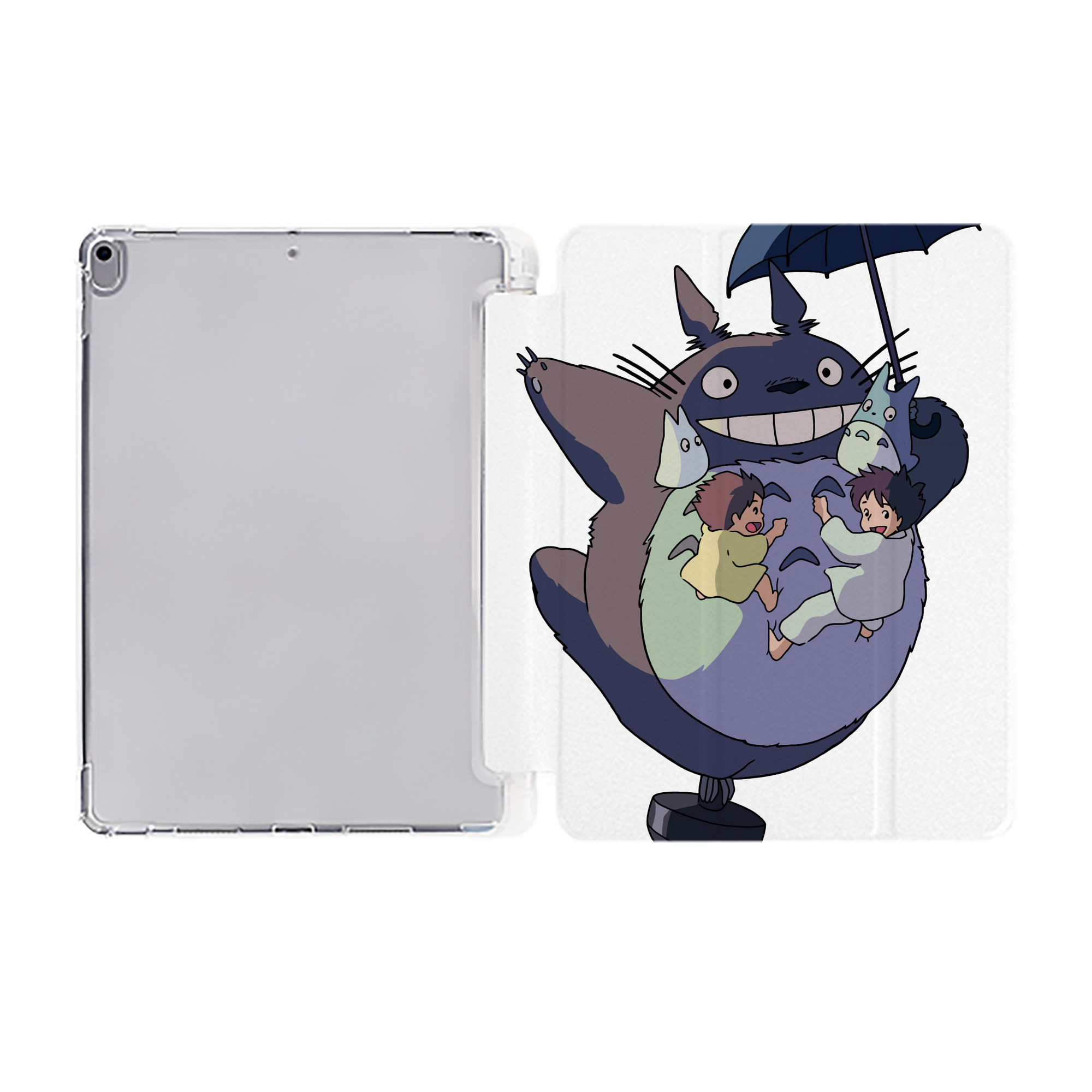 （画像用） となりのトトロ 草壁メイ 草壁サツキ My Neighbor Totoro Satsuki Kusakabe Mei Kusakabe IPad ケース ペン収納付き 三つ折りスタンド PUレザー×シリコン 対応機種9.5/10.5/10.9インチ
